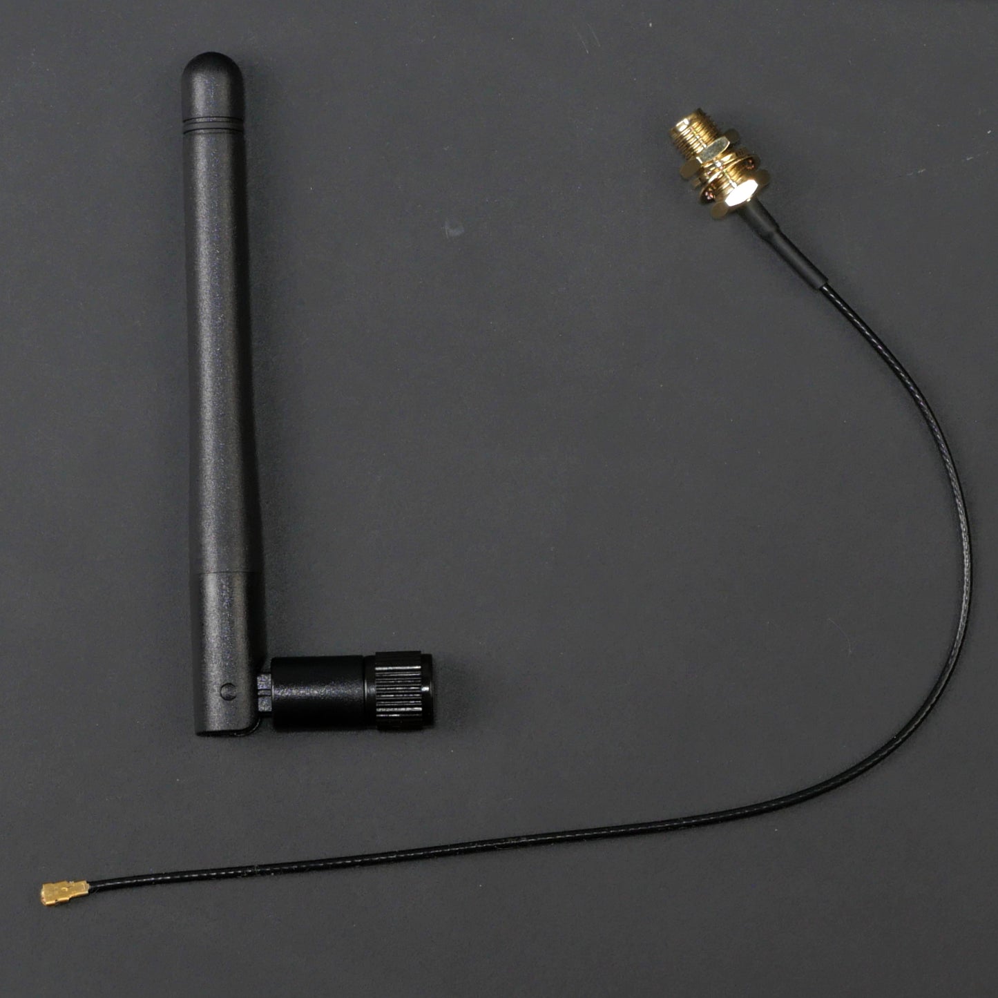 Wi-Fi Dual-Band +2dBi Panel Mount Whip Antenna w/RP-SMA to U.FL 190mm Coax